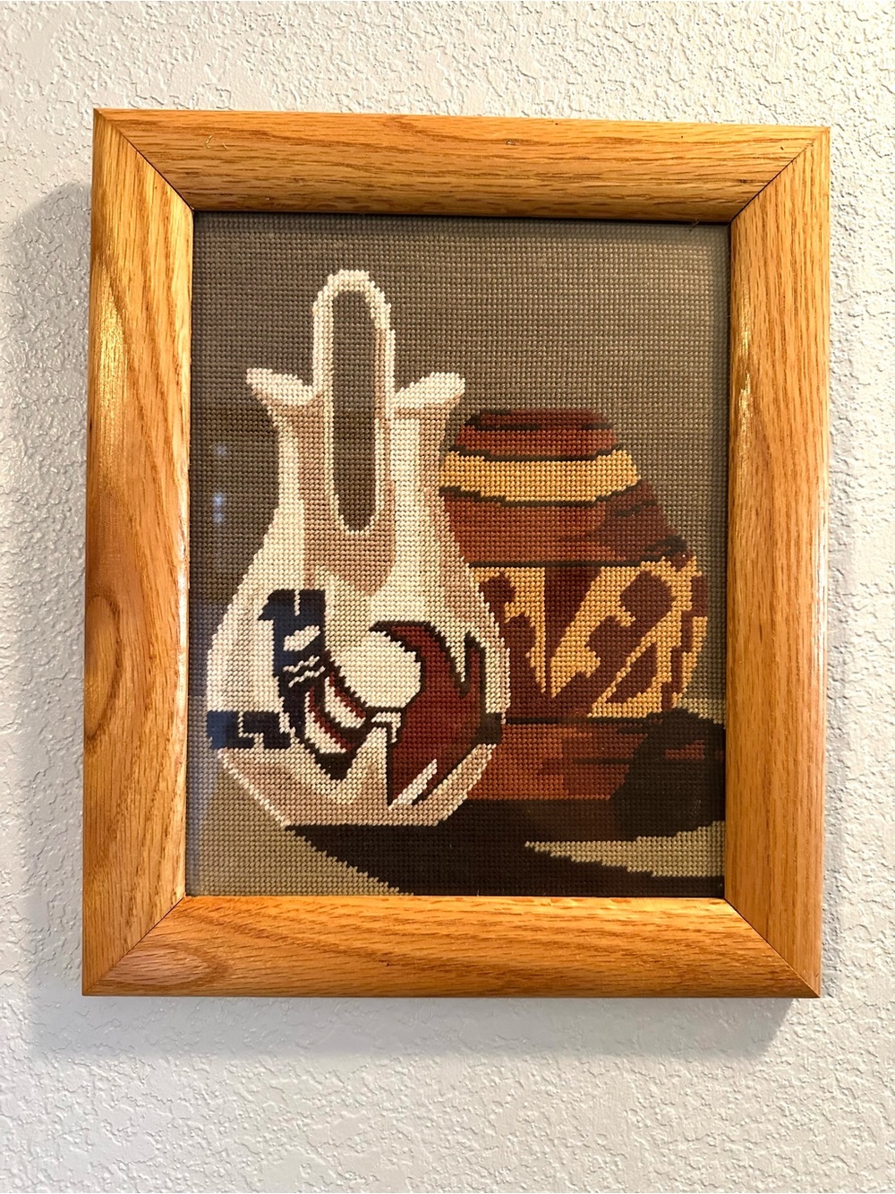 Artisan Southwestern Pottery Needlepoint - Brown, Cream & Tan
